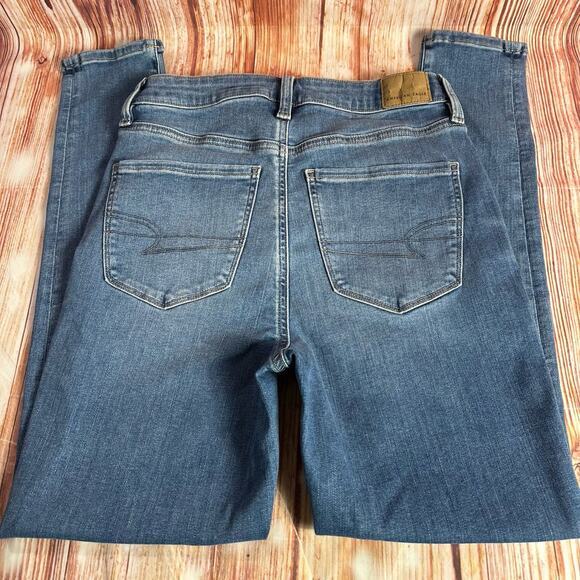 American Eagle SUPER HIGH RISE JEGGING Sz 6 Short Blue Jeans Denim Pants 26x27.5 - Picture 4 of 11